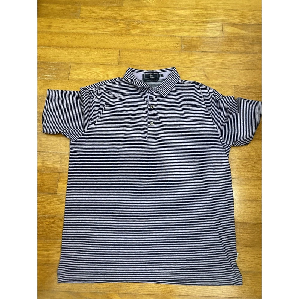 Men's‎ Polo Coast Brand The Slip knot Polo Large Lavender And Blue Striped